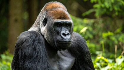 Fototapeta premium Majestic Silverback Gorilla Portrait