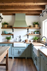 Fototapeta premium modern kitchen interior inspired by old fashion