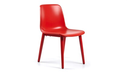 Red plastic chair, modern design