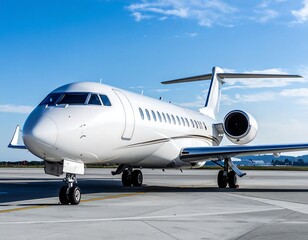 Fototapeta premium White jet on tarmac