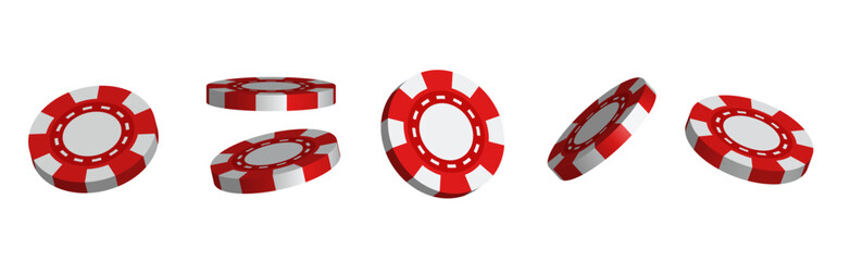 Chips set. Vector 3d clipart isolated on white background.