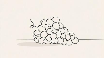 A simple line drawing of a bunch of grapes