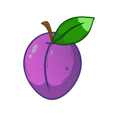 Vector illustration of sweet fruits in cartoon flat style