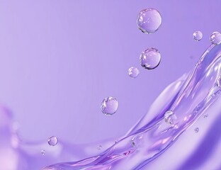 Purple liquid swirls and bubbles