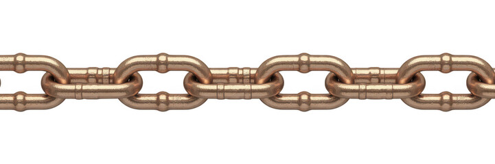 Obraz premium Detailed close up of a thick gold anchor chain isolated on transparent background