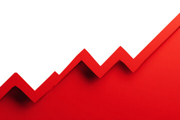 Red 3D growth chart on black background