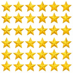 Obraz premium Gold stars on white background