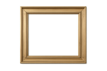 Empty wooden picture frame with transparent background, perfect for showcasing artwork or photographs