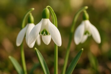 Fototapeta premium Snowflakes in Full Bloom on a Sunny Day