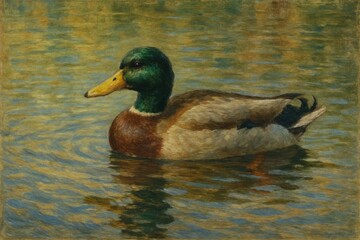A Mallard Duck in Serene Waters