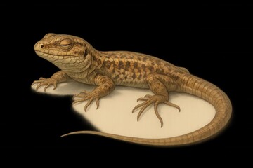 Obraz premium A serene lizard rests on its side, embodying the tranquility of nature