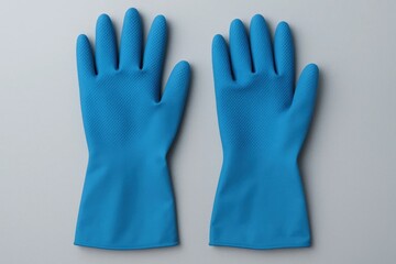 Obraz premium A Pair of Protective Work Gloves on a Gray Background