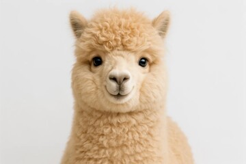 A gentle gaze from a fluffy alpaca, embodying the serene beauty of nature