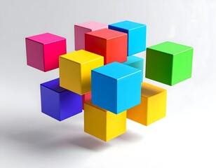Colorful cubes formation