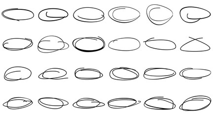 hand doodles frames bubble shapes elliptical,vector.