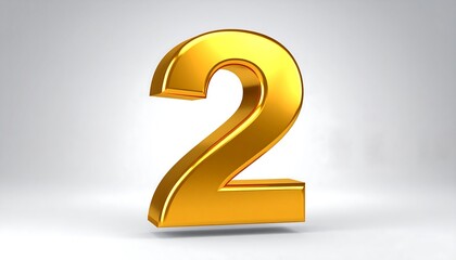 Naklejka premium Golden number two