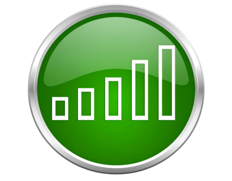 3d green arrows curving upward isolated on transparent background 