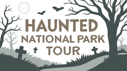Experience the eerie thrills of a haunted national park tour complete with spooky trees flying bats a full moon and a graveyard setting