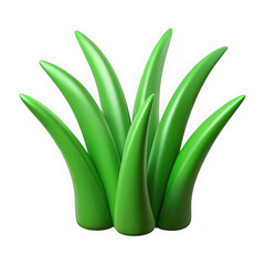 Obraz premium Stylized green grass clump isolated on transparent background