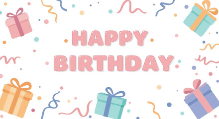 Celebrate joyfully with festive birthday gifts and confetti for unforgettable party moments