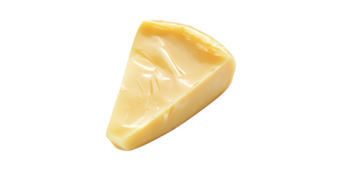 Wedge Of Gouda Cheese. Dairy Product For Culinary And Nutritional Use Isolated On Transparent Background