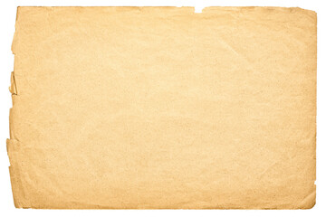 paper texture of the manuscript with frayed edges. isolated page from ancient book as background