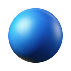 Smooth blue sphere with subtle gradient isolated on transparent background