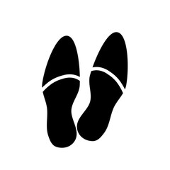 Vector icon illustration of casual footwear including shoes, slippers, sandals, and flip flops
