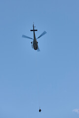Helicopter rescue team training simulation. Austria police division