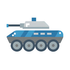 Fototapeta premium Armed Vehicle Icon in Flat Vector Style, Military Armored Transport Silhouette with Mounted Weaponry, Ideal for Tactical Apps, War Games, Defense Infographics, and Combat UI Elements 