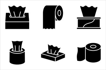 tissue box icon set, vector illustration on white background.