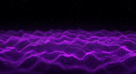 Stunning purple network data flowing across dark space in elegant, dynamic, modern design