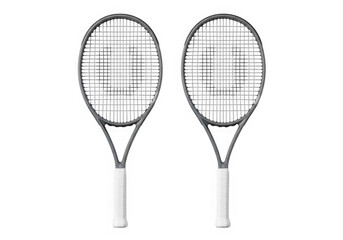 Two tennis rackets sports equipment for game isolated on transparent background