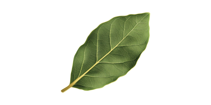 Single Bay Leaf. Culinary Herb For Flavoring And Aromatic Cooking Isolated On Transparent Background