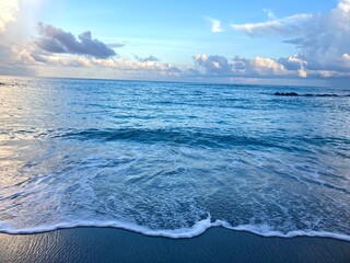 hazy pastel blue sea and sky in St Kitts and Nevis