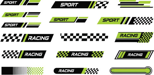 Dynamic racing and sport graphic elements for automotive branding and design