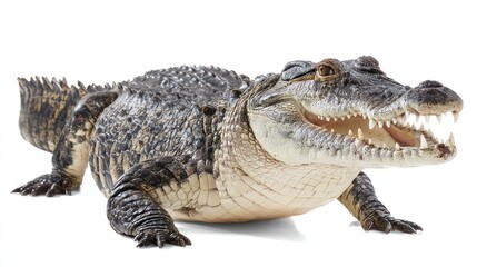 Obraz premium Crocodilian reptile in profile view