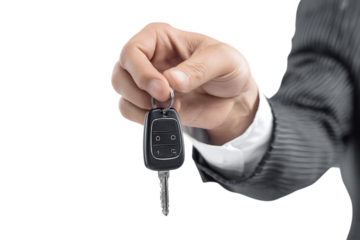 Hand offering car key, business deal concept