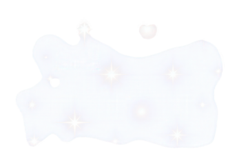 Abstract luminous white organic shape with sparkling starbursts and a subtle glowing orb above