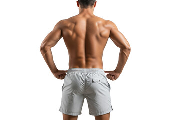 Muscular man s back and shoulders isolated on transparent background