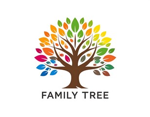 Obraz premium Colorful family tree logo