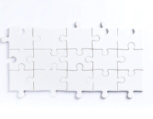Fototapeta premium White puzzle pieces on white background