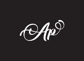 AP logo design vector template, initial mv letter logo design
