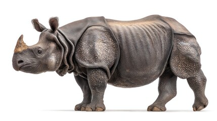 Fototapeta premium Side profile of a large rhinoceros
