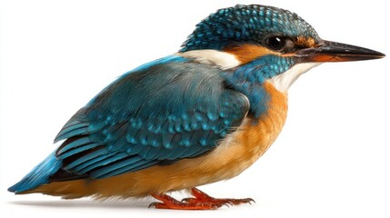 Fototapeta premium Side view of a colorful kingfisher