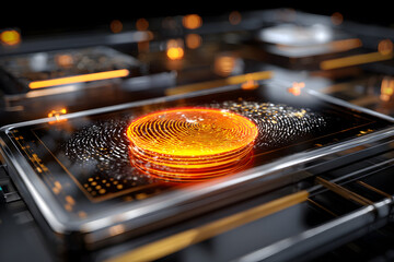 Cybersecurity Service Concept With Digital Data, Fingerprint Lock for Data Protection, Privacy, and Identity Security