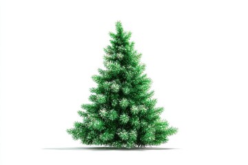 Fototapeta premium Digital Tinsel-Frosted Christmas Tree on Bright Background for Holiday Cheer