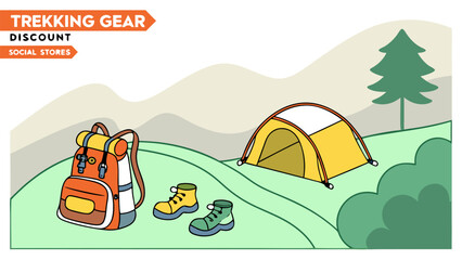 Explore the outdoors with discounted trekking gear including a backpack hiking boots and a tent perfect for your next adventure