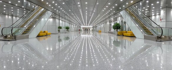 Modern, spacious lobby with sleek design