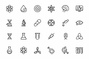 Fototapeta premium An elegant bundle showcasing modern biotechnology advancements in minimal line design. Great for science infographics, research journals, and STEM content.
